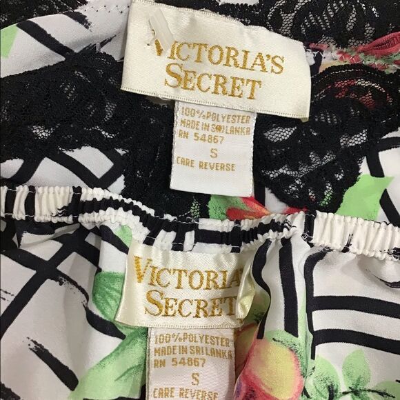 Victoria’s Secret Gold Label 2-Piece Floral Print Pajama Set Vintage Size S - Picture 5 of 11